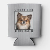 世界の犬最高ののパパポートがペットの写真をプリント素朴 缶クーラー (正面)