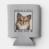 世界の犬最高ののパパポートがペットの写真をプリント素朴 缶クーラー (裏面)