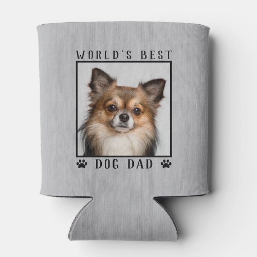 世界の犬最高ののパパポートがペットの写真をプリント素朴 缶クーラー (裏面)