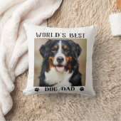 世界の犬最高ののパパポートがペットの写真をプリント クッション (ブランケット)