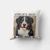 世界の犬最高ののパパポートがペットの写真をプリント クッション (裏面)