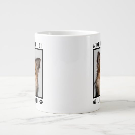 世界の犬最高ののパパポートがペットの写真をプリント ジャンボコーヒーマグカップ (正面)