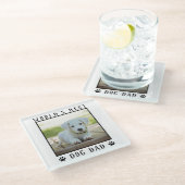 世界の犬最高ののパパポートがペットの写真フレームをプリント ガラスコースター (アングル)