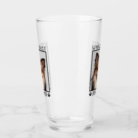 世界の犬最高ののパパポートがペットの写真フレームをプリント タンブラーグラス (左)