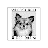 世界の犬最高ののパパポートがペットの写真フレームをプリント ラバースタンプ (インプリント)