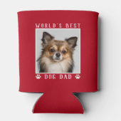 世界の犬最高ののパパポートがペットの写真レッドをプリント 缶クーラー (裏面)