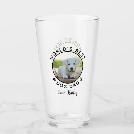 世界の犬最高ののパパポートがペットの写真名をプリント タンブラーグラス (正面)
