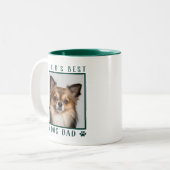 世界の犬最高ののパパポートがペットフォトグリーンをプリント ツートーンマグカップ (正面左)