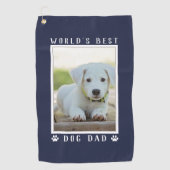 世界の犬最高ののパパポートがペット写真海軍をプリント ゴルフタオル (正面)