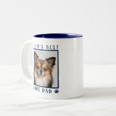 世界の犬最高ののパパポートがペット写真海軍をプリント ツートーンマグカップ (正面左)