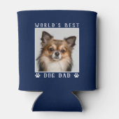 世界の犬最高ののパパポートが海軍でペットの写真をプリント 缶クーラー (裏面)