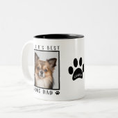 世界の犬最高ののパパポート印刷名ペットの写真 ツートーンマグカップ (正面左)
