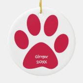 世界の犬最高のの赤い前足のペットのカスタム写真 セラミックオーナメント (裏面)
