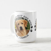 世界の犬最高の母のポートがプリントされたカスタムペット写真 コーヒーマグカップ (正面左)