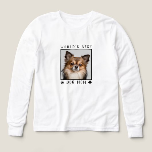 世界の犬最高の母の手がピンクのペットフォトをプリント (デザイン正面)