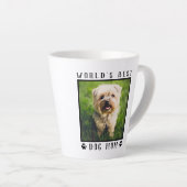 世界の犬最高の母の手がペットの写真のフレームをプリント カフェラテマグ (右アングル)