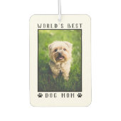 世界の犬最高の母の手がペットの写真のフレームをプリント カーエアーフレッシュナー (正面)