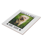 世界の犬最高の母の手がペットの写真のフレームをプリント タイル (側面)