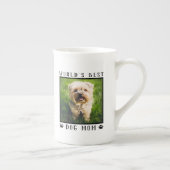 世界の犬最高の母の手がペットの写真のフレームをプリント ボーンチャイナマグカップ (右)