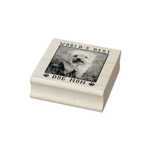 世界の犬最高の母の手がペットの写真のフレームをプリント ラバースタンプ (スタンプ)