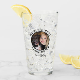 世界の犬最高の母の手がペットの写真の名前を印刷 タンブラーグラス