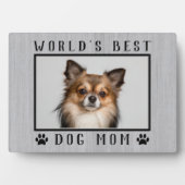 世界の犬最高の母の手がペットの写真をプリント素朴 フォトプラーク (正面)