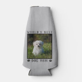 世界の犬最高の母の手がペットの写真をプリント素朴 ボトルクーラー (正面)