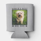 世界の犬最高の母の手がペットの写真をプリント素朴 缶クーラー (裏面)