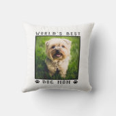 世界の犬最高の母の手がペットの写真をプリント クッション (裏面)