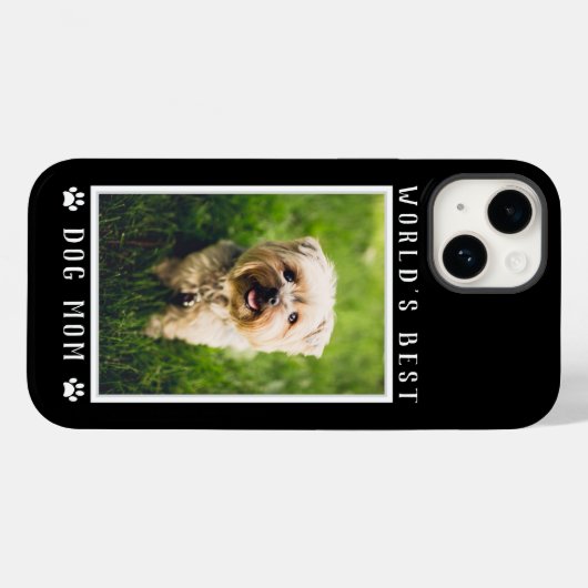 世界の犬最高の母の手がペットの写真を黒にプリント Case-Mate iPhoneケース (裏面 (横))