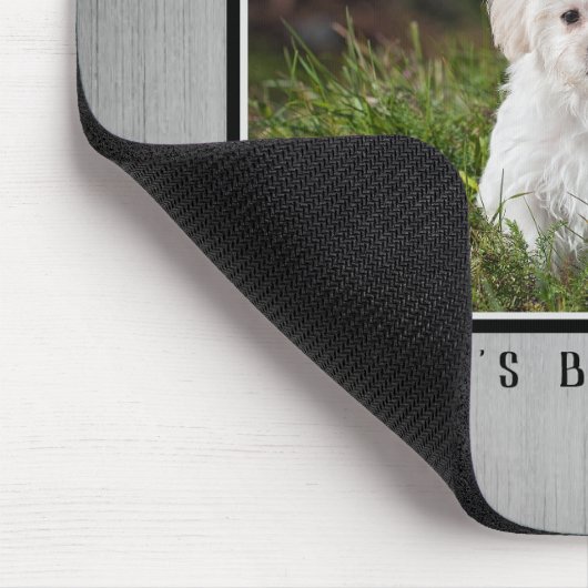 世界の犬最高の母の手が写真の木を印刷素朴する マウスパッド (コーナー)