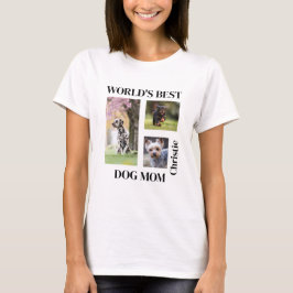 世界の犬最高の母名前をカスタムするギフト Tシャツ