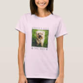 世界の犬最高の母銀箔の手のプリント写真 Tシャツ (正面)