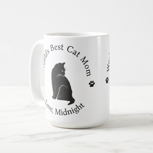 世界の猫の最高の母がコーヒーのマグをパーソナライズド コーヒーマグカップ (正面左)