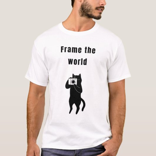 世界の猫を作おもしろいる Tシャツ (正面)