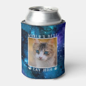 世界の猫マ最高のマー宇宙ポープリント写真 缶クーラー (缶正面)