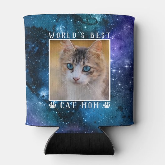 世界の猫マ最高のマー宇宙ポープリント写真 缶クーラー (裏面)