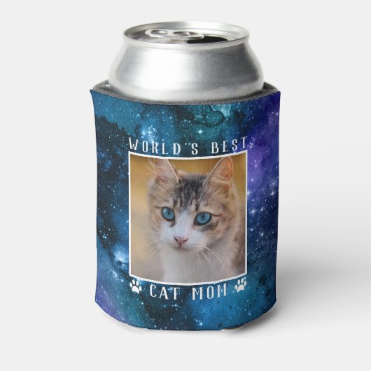 世界の猫マ最高のマー宇宙ポープリント写真 缶クーラー (缶裏面)
