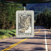 世界の猫最高ののパパの手がペットの写真フレームをプリント カーエアーフレッシュナー