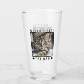 世界の猫最高ののパパの手がペットの写真フレームをプリント タンブラーグラス (裏面)