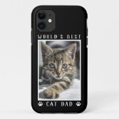 世界の猫最高ののパパの手が猫の写真を黒でプリント Case-Mate iPhoneケース (裏面)