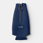 世界の猫最高ののパパポートが海軍でペットの写真をプリント ボトルクーラー (裏面)