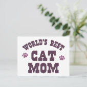 世界の猫最高ののママ ポストカード (スタンド正面)