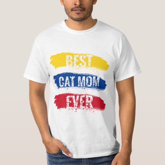 世界の猫最高ののママ Tシャツ (正面)