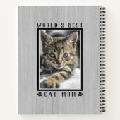 世界の猫最高ののモマー手がペットの写真をプリント素朴 ノートブック (裏面)