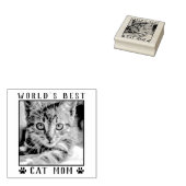 世界の猫最高のの母の手がペットの写真の枠をプリント ラバースタンプ (押印)