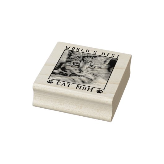 世界の猫最高のの母の手がペットの写真の枠をプリント ラバースタンプ (スタンプ)