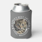 世界の猫最高のパパかわいいカスタムペット写真 缶クーラー (缶正面)