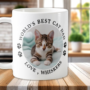 世界の猫最高のパパの足跡 コーヒーマグカップ