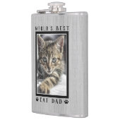 世界の猫最高のパパポーププリント写真素朴木材 フラスク (左)